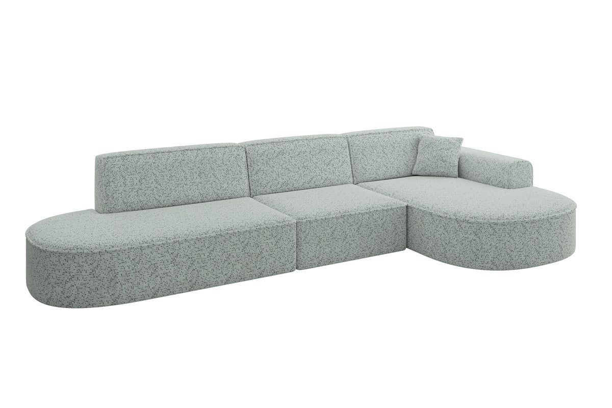 Ecksofa MARI-L2 Chenille, Grün - Bosco 37 / Ottomane Rechts / Ohne Schlaffunktion