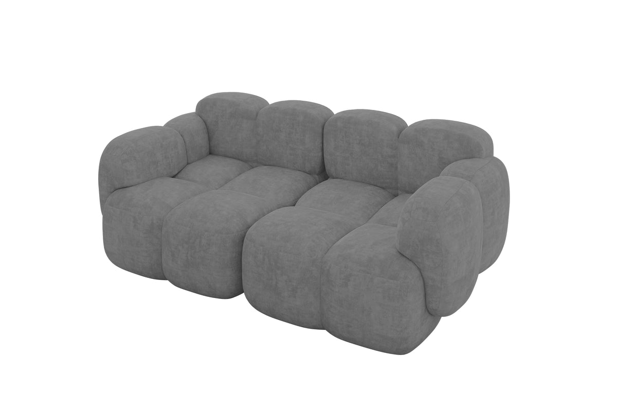 Kanapa MIKO-S1 welur, Szary - Dream Velvet 202.17
