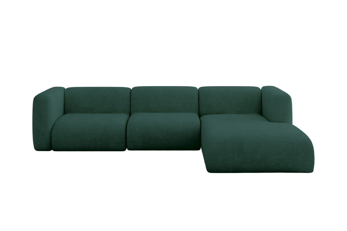 Narożnik MIRA-L2 welur, Zielony - Dream Velvet 202.31 / Otomana z prawej / Bez funkcji spania