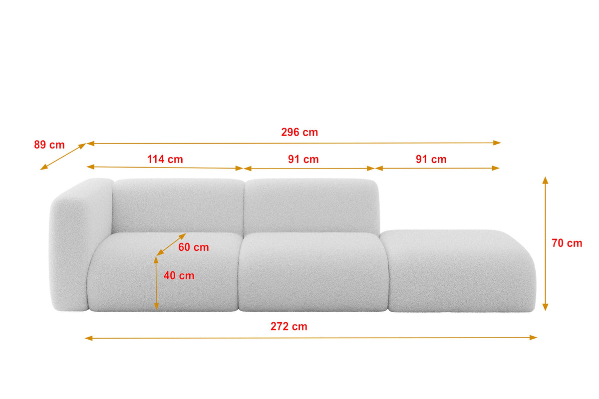 Kanapa MIRA-S3 Bouclé
