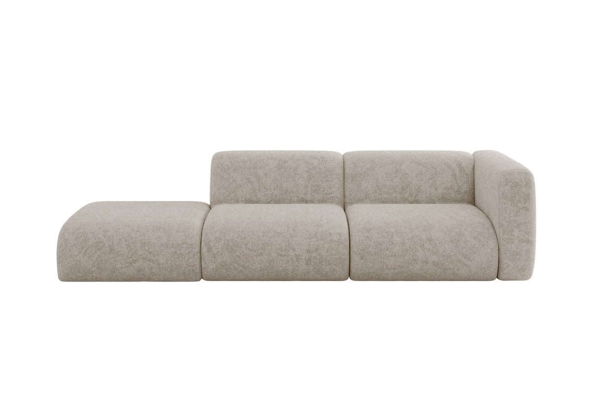 Sofa MIRA-S3 Chenille, Beige - Bosco 08 / Rechtsseitig
