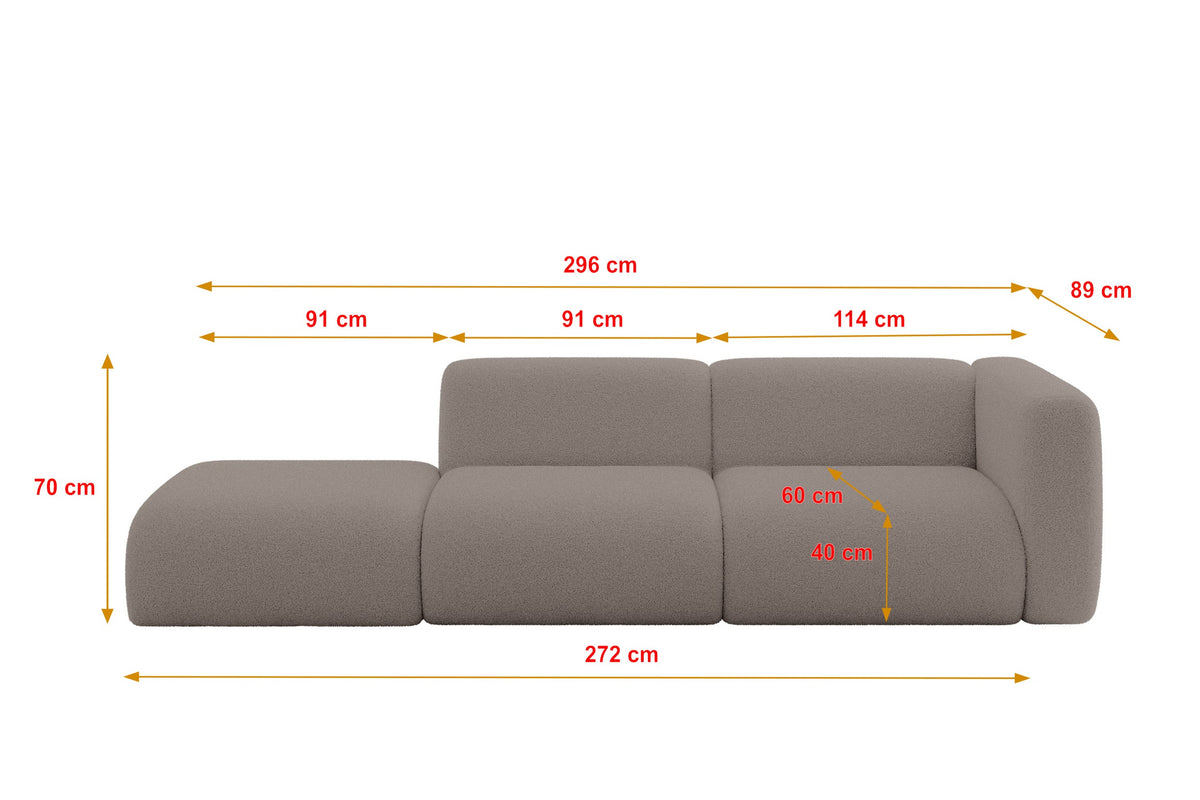 Kanapa MIRA-S3 Bouclé