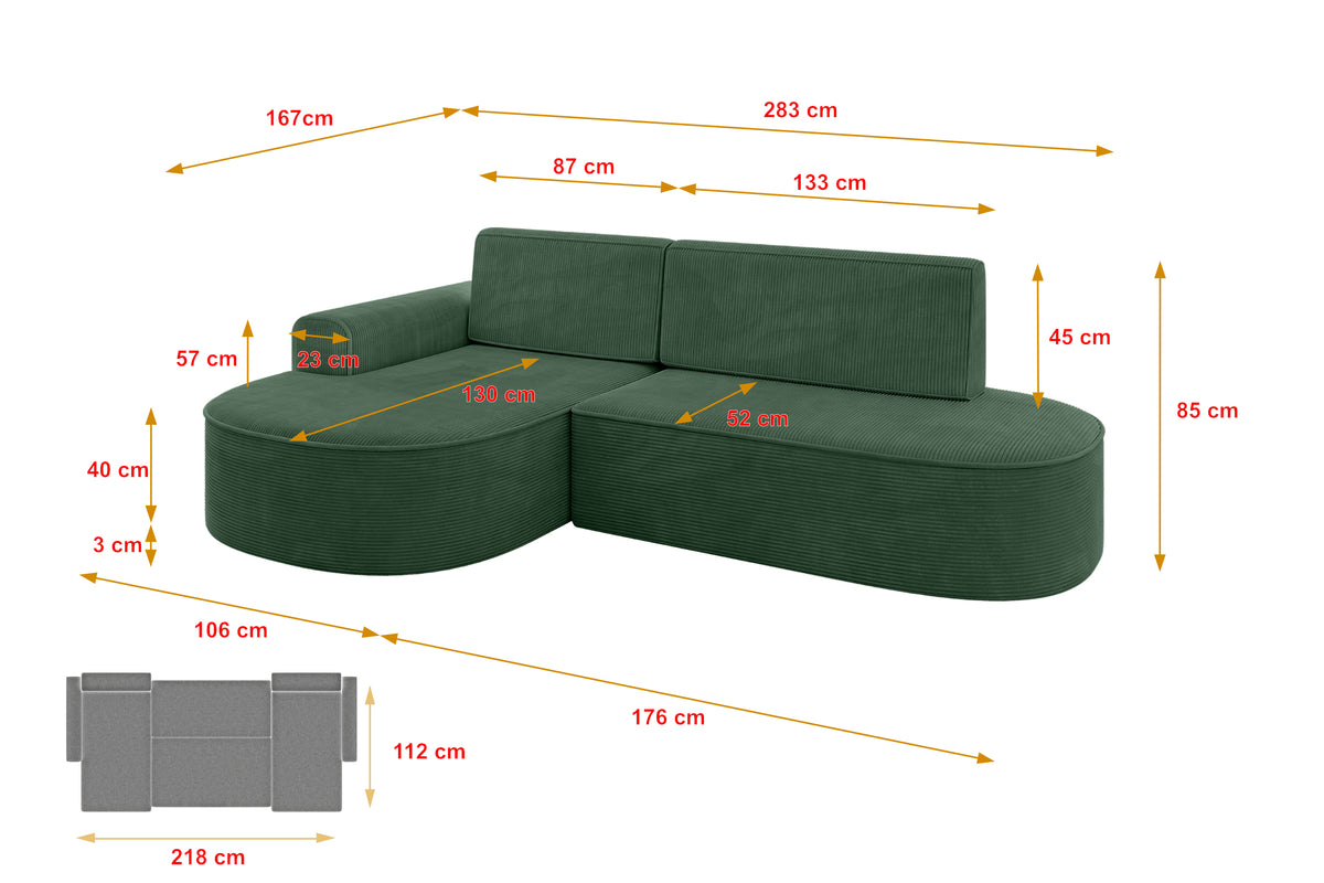 Narożnik MARI-L1 sztruks