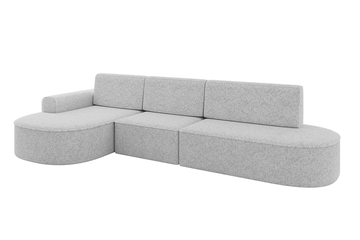 Ecksofa MARI-L2 Chenille, Grau - Bosco 80 / Ottomane Links / Mit Schlaffunktion