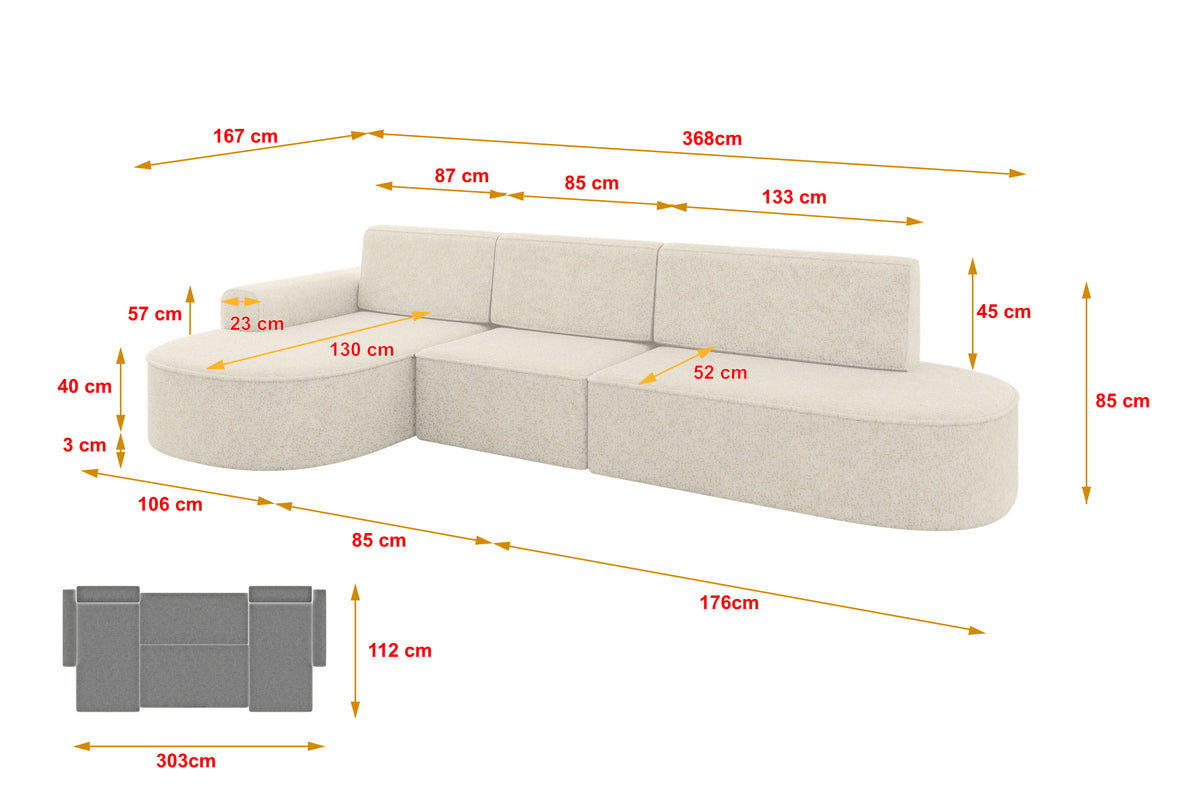 Ecksofa MARI-L2 Chenille