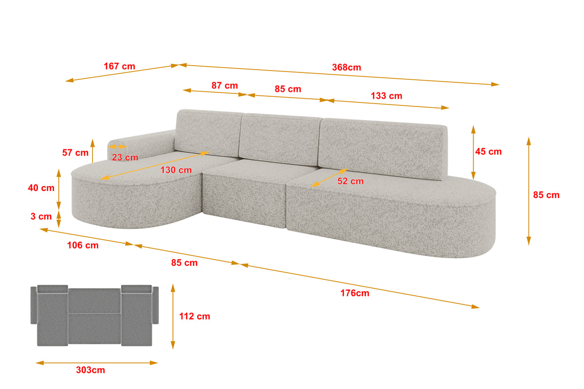 Ecksofa MARI-L2 Chenille