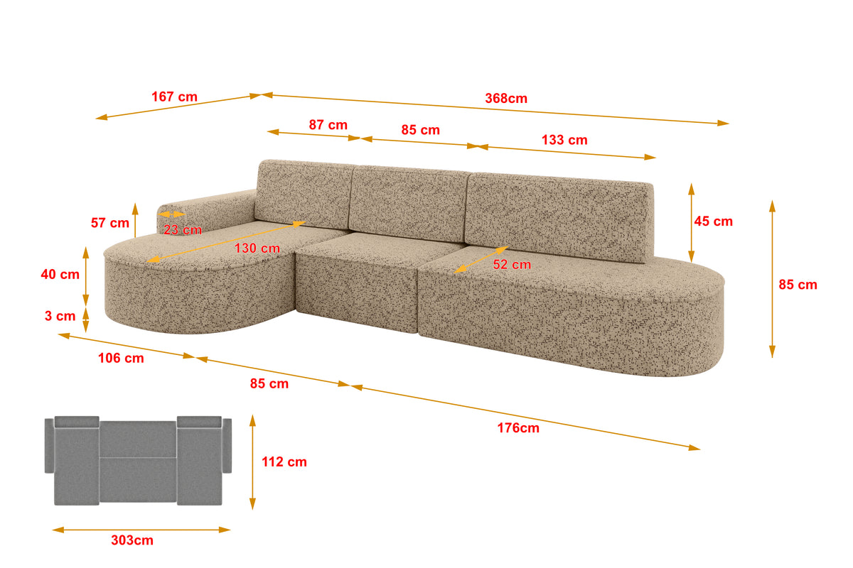 Ecksofa MARI-L2 Chenille