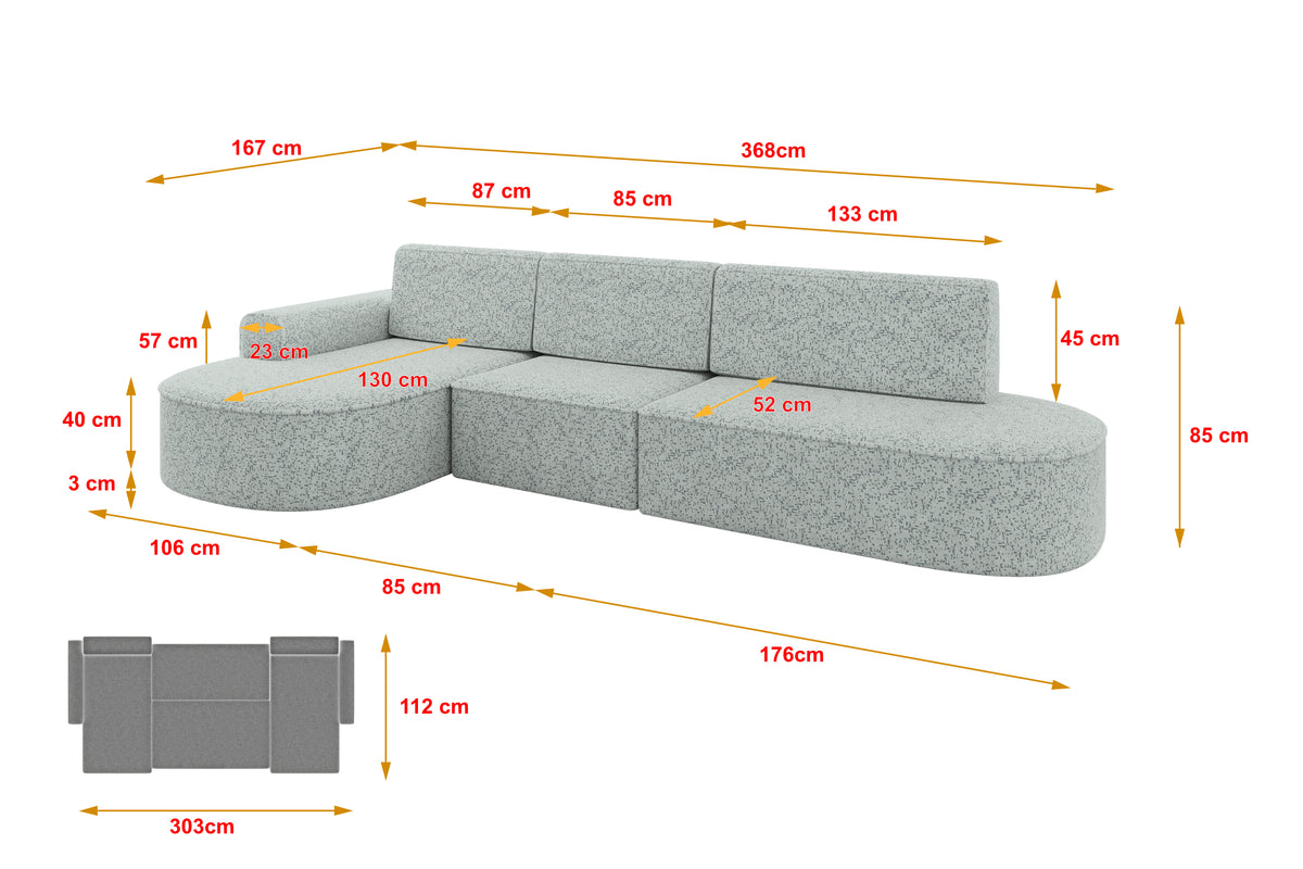 Ecksofa MARI-L2 Chenille