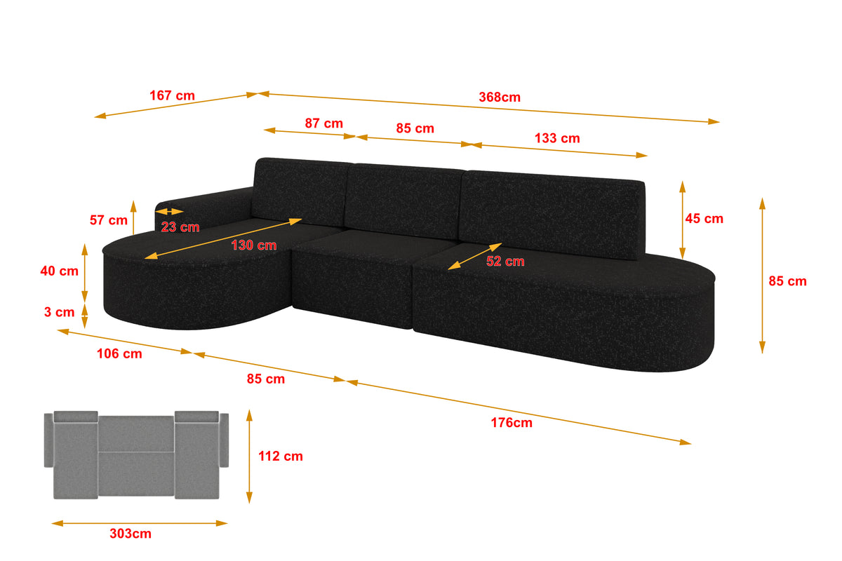 Ecksofa MARI-L2 Chenille