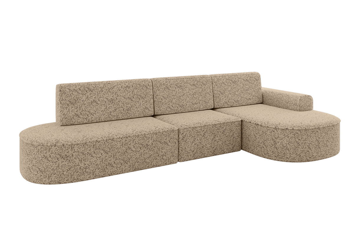 Ecksofa MARI-L2 Chenille, Braun - Bosco 17 / Ottomane Rechts / Mit Schlaffunktion