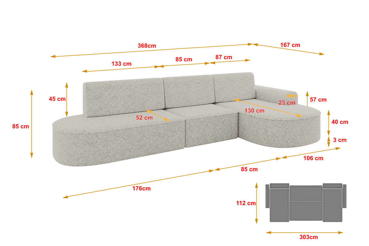 Ecksofa MARI-L2 Chenille