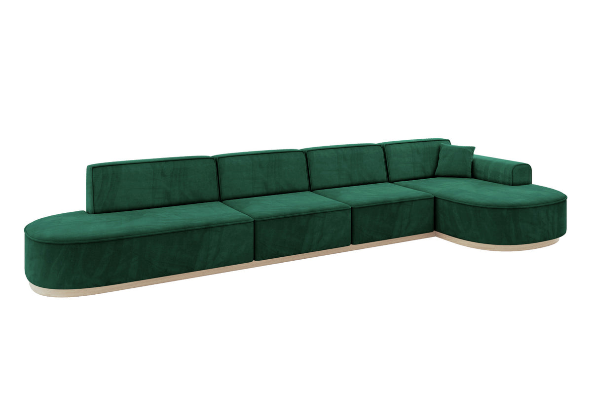 Narożnik MARI-L3-v1 welur, Zielony - Dream Velvet 202.31 / Otomana z prawej / Bez funkcji spania