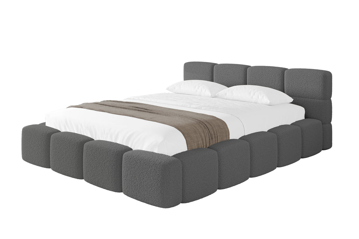 Łóżko tapicerowane NATA-v1 Bouclé