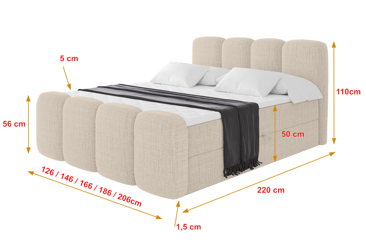 Łóżko boxspring NINA-Z plecionka