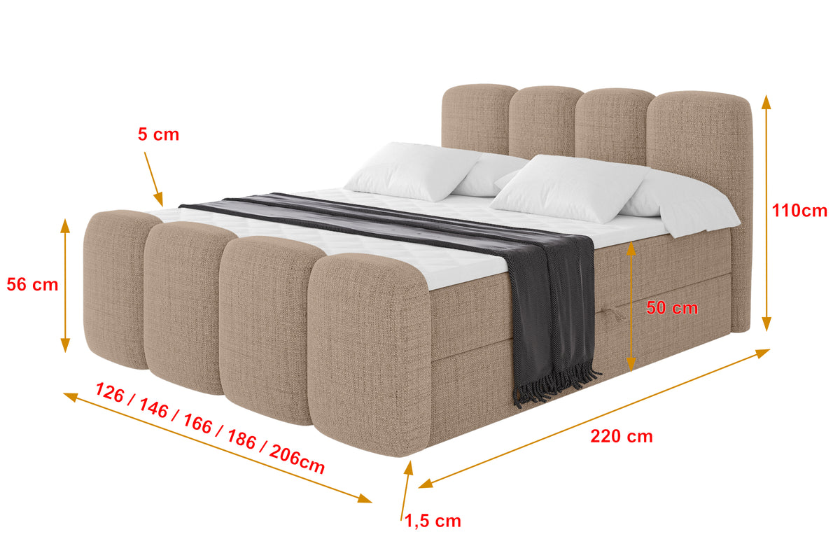 Łóżko boxspring NINA-Z plecionka