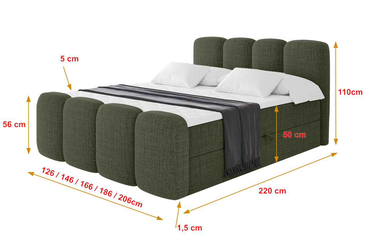 Łóżko boxspring NINA-Z plecionka