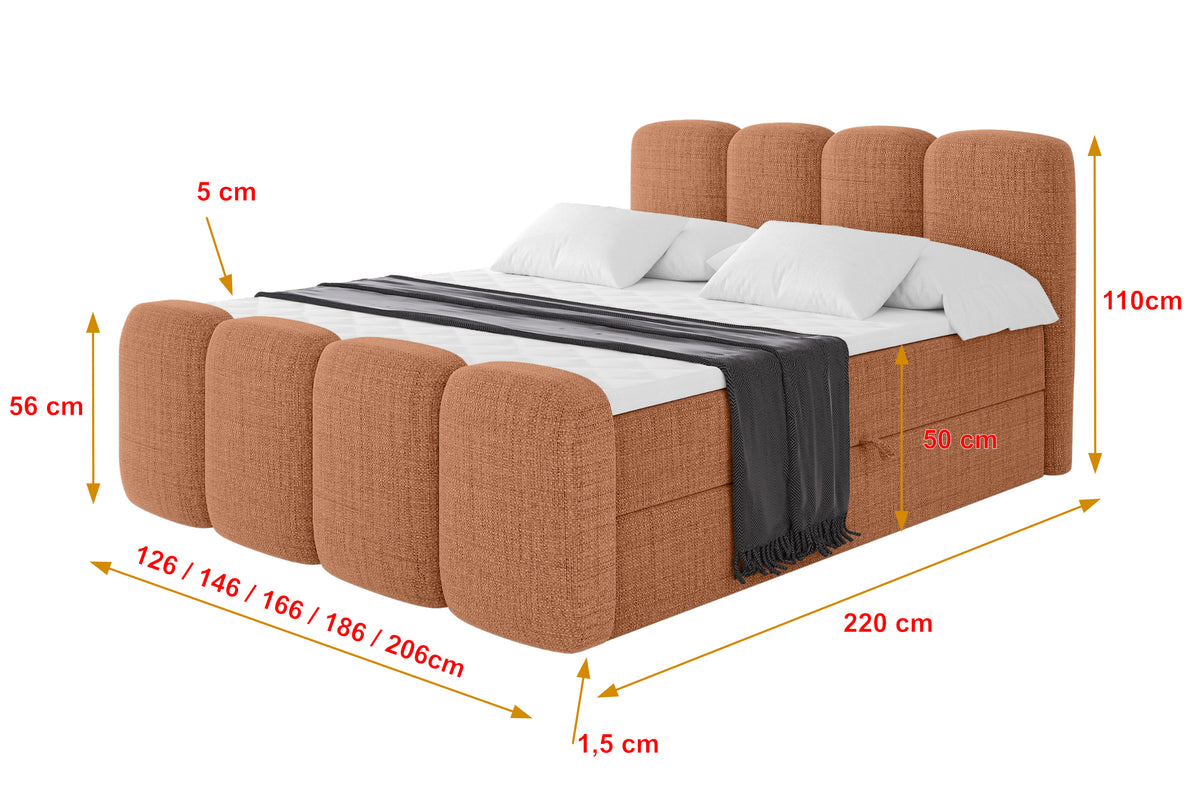 Łóżko boxspring NINA-Z plecionka