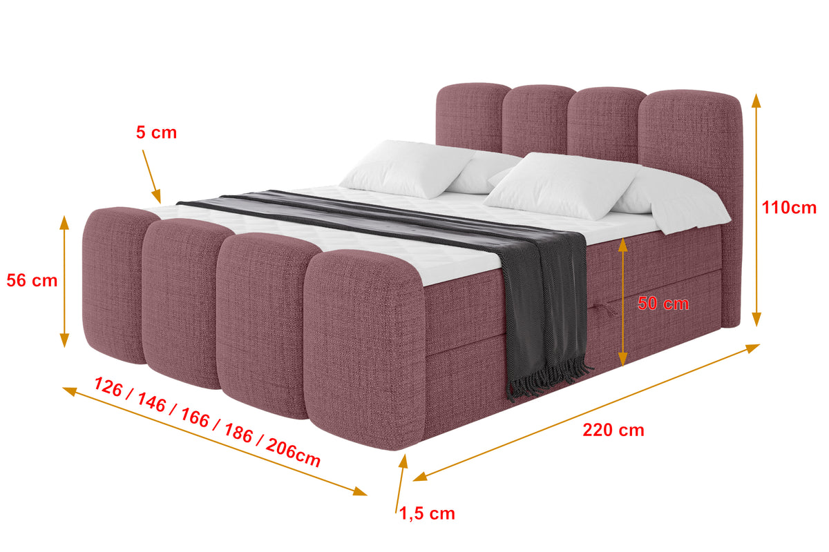 Łóżko boxspring NINA-Z plecionka