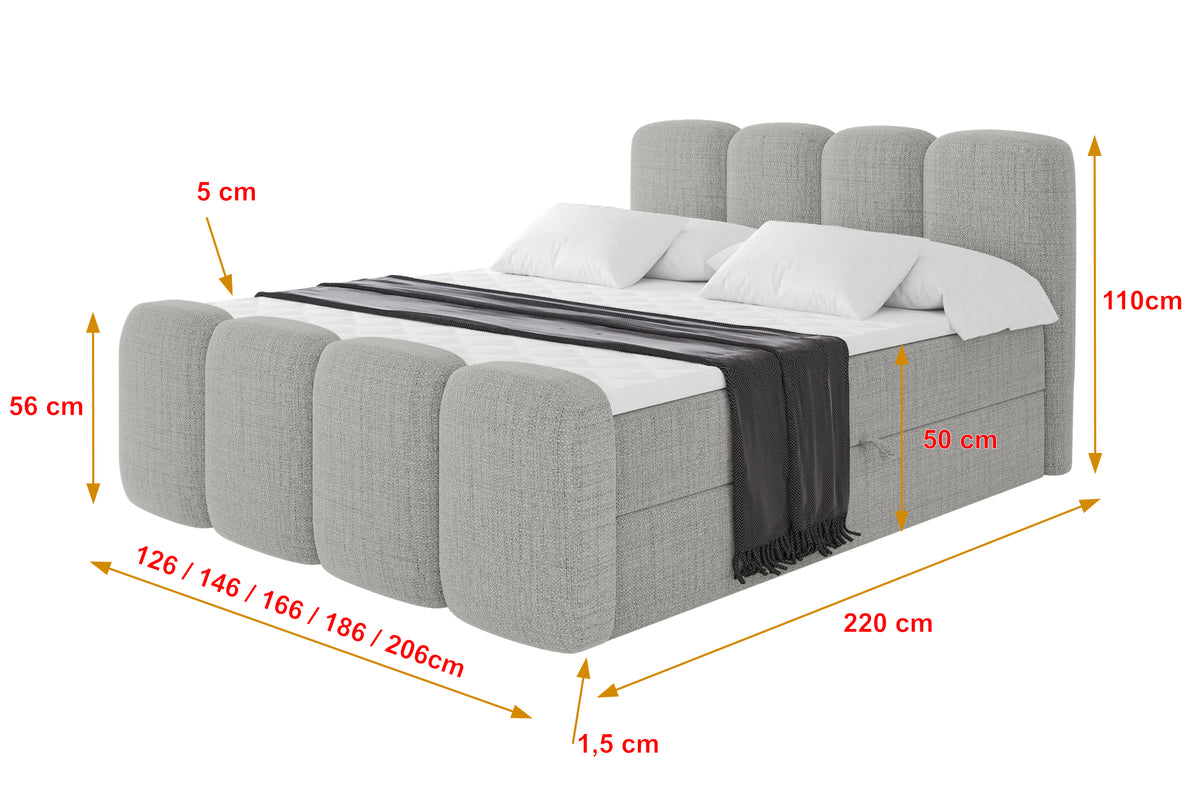Łóżko boxspring NINA-Z plecionka