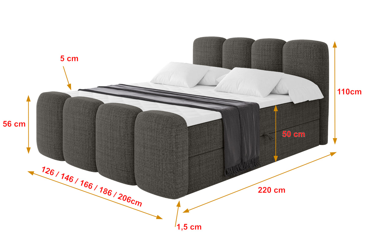 Łóżko boxspring NINA-Z plecionka