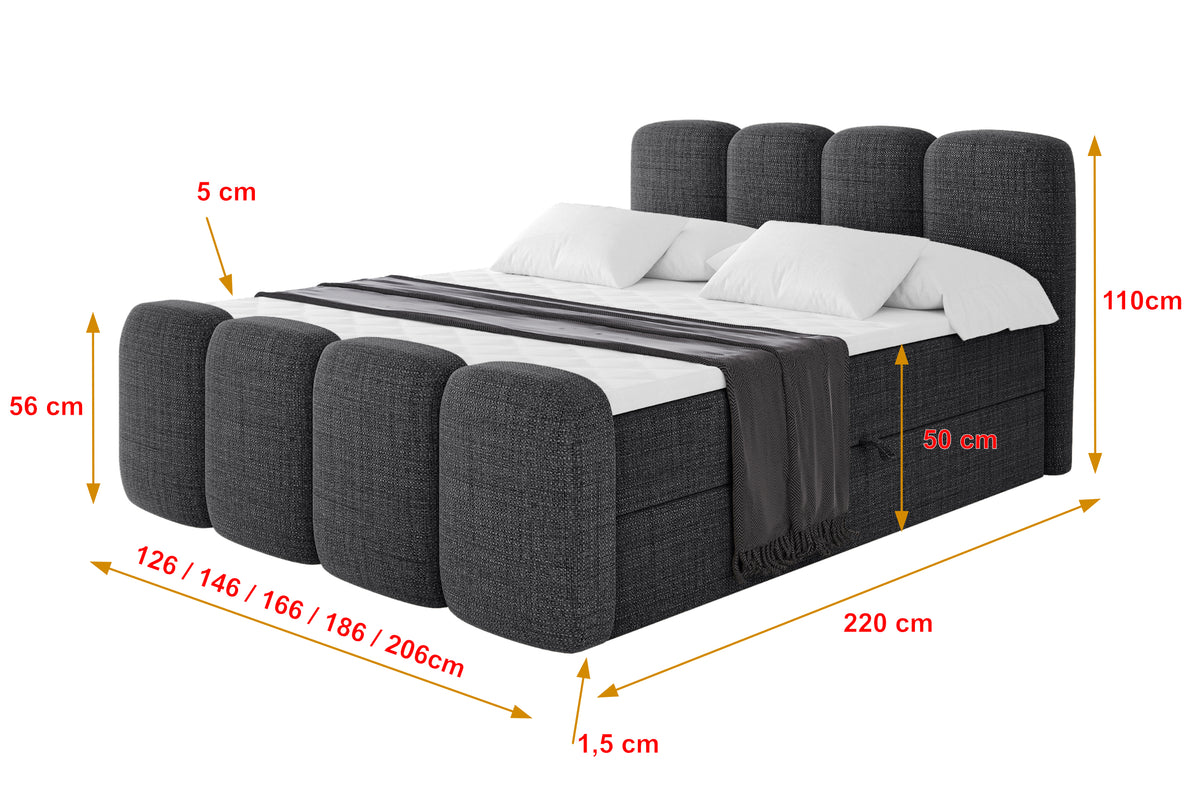 Łóżko boxspring NINA-Z plecionka