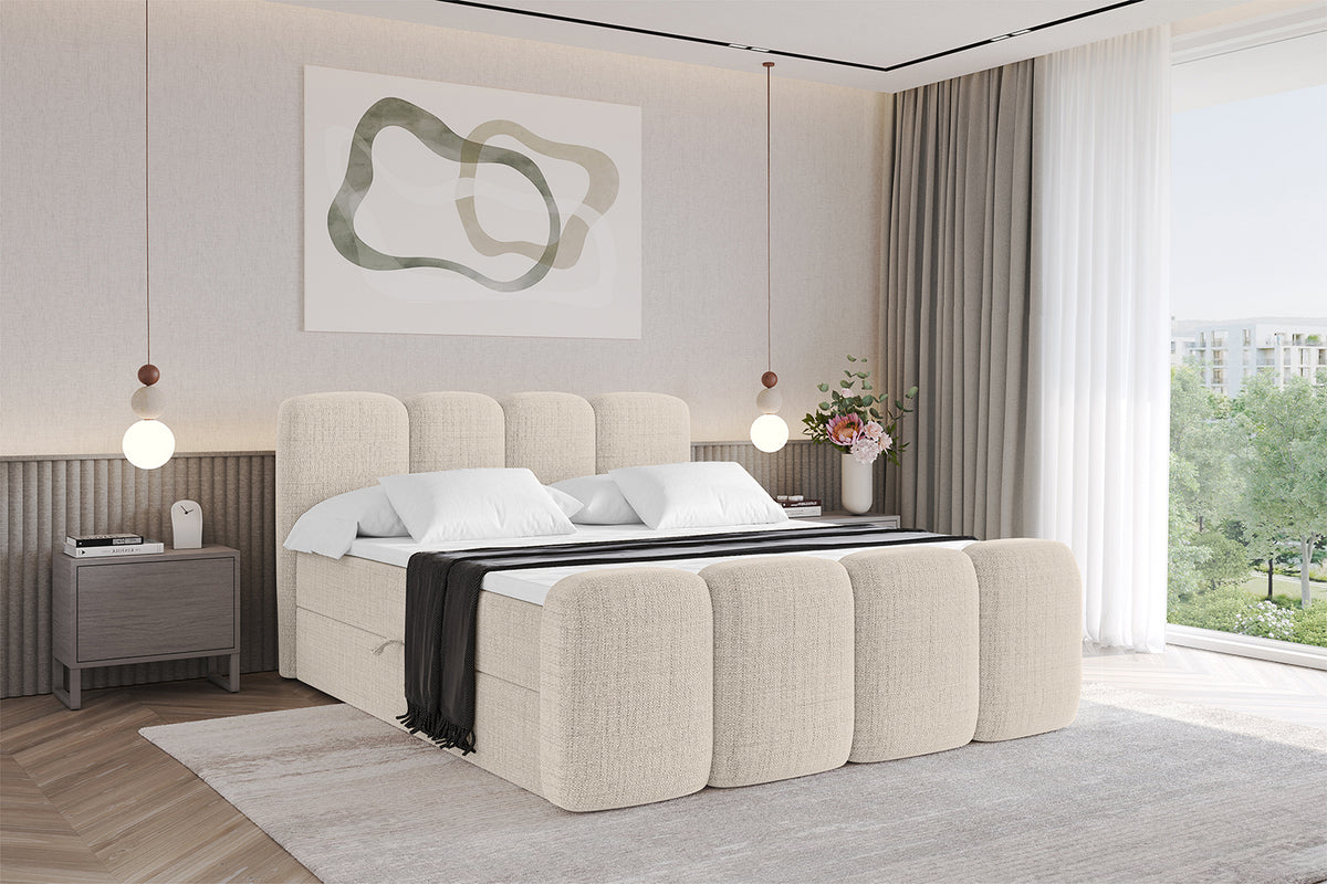 Łóżko boxspring NINA-Z plecionka