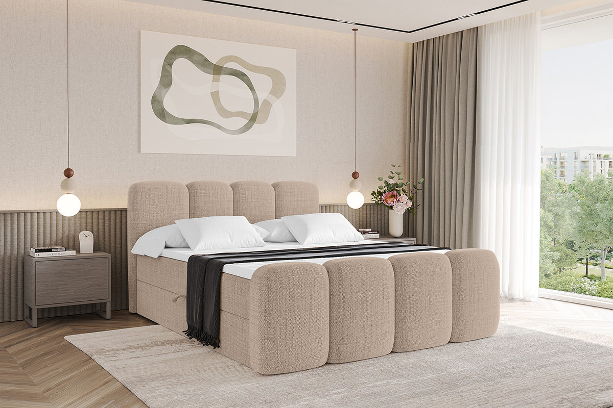 Łóżko boxspring NINA-Z plecionka