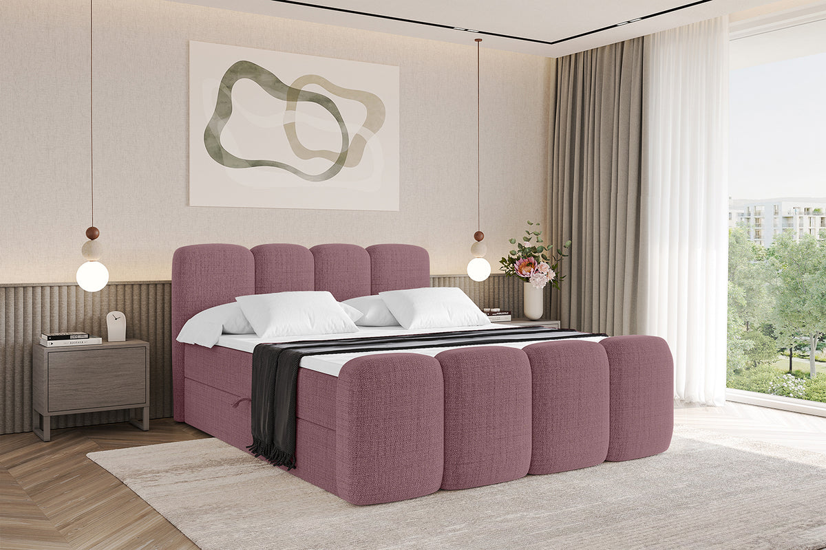 Łóżko boxspring NINA-Z plecionka