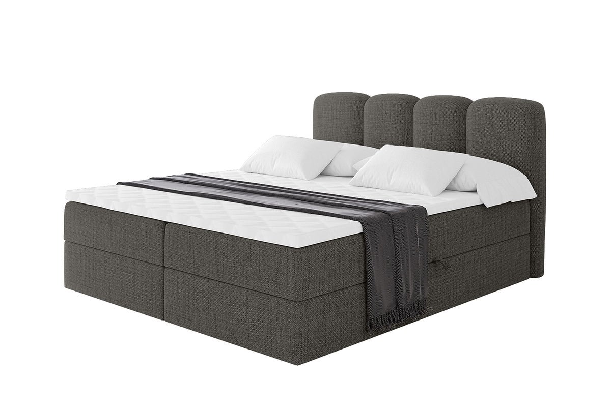Łóżko boxspring NINA plecionka, Ciemnoszary - Aragon 97 / 120x200 cm / H3