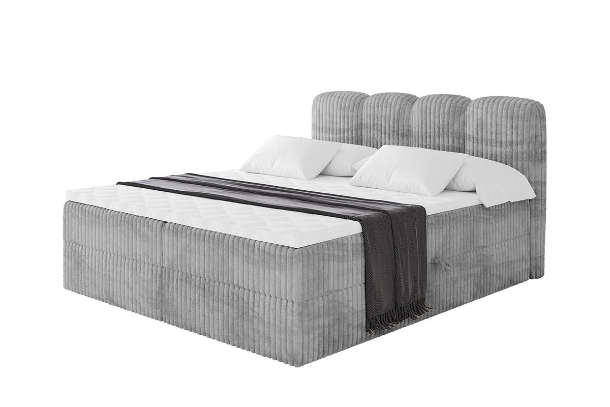Łóżko boxspring NINA sztruks, Szary - Tilia 86 / 120x200 cm / H4