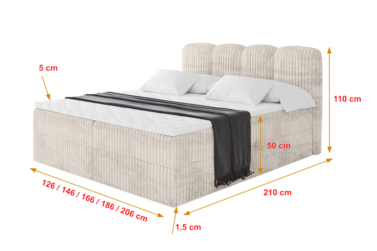 Łóżko boxspring NINA sztruks