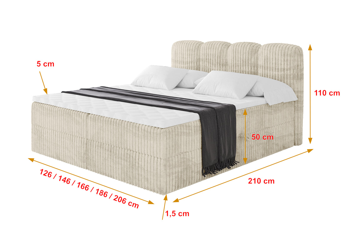 Łóżko boxspring NINA sztruks