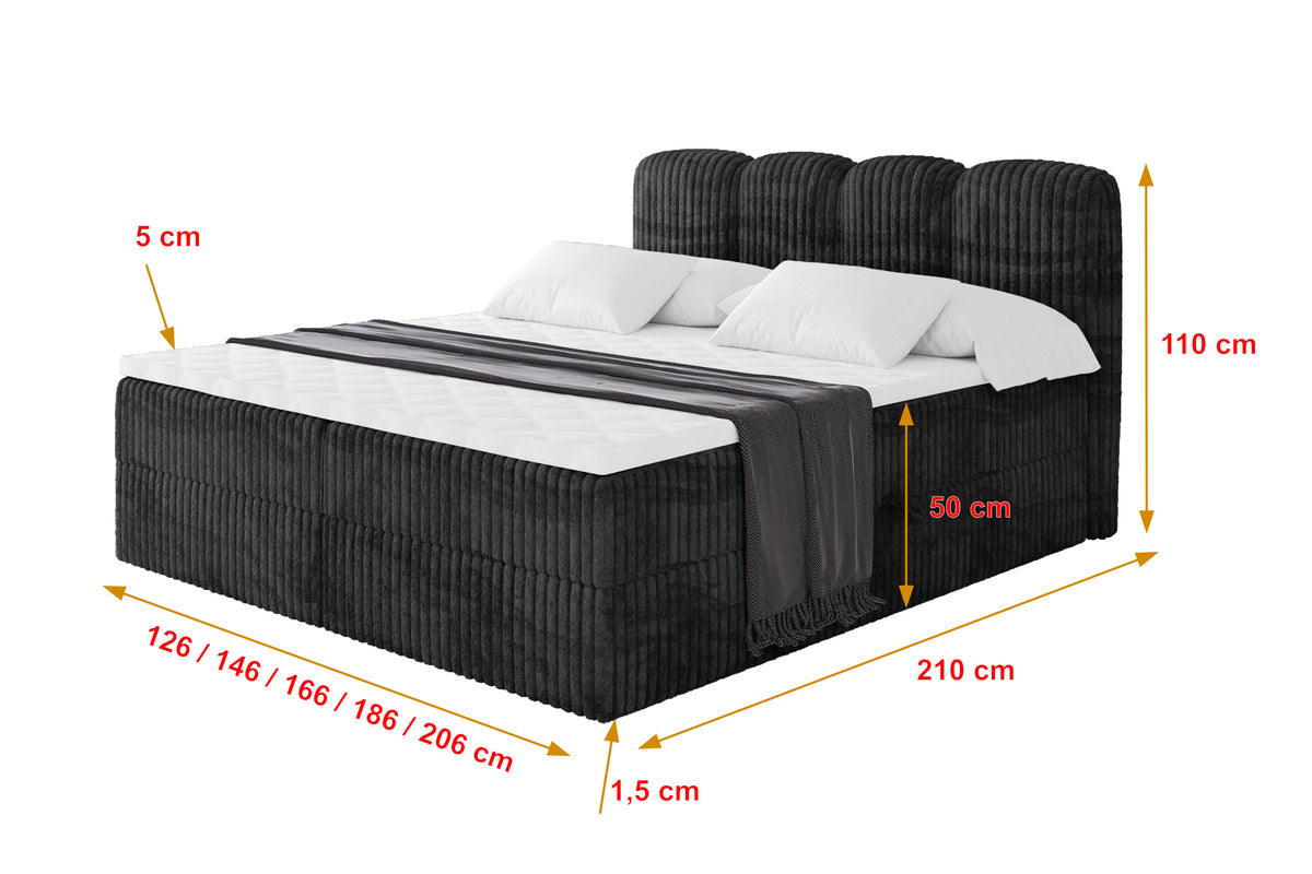 Łóżko boxspring NINA sztruks
