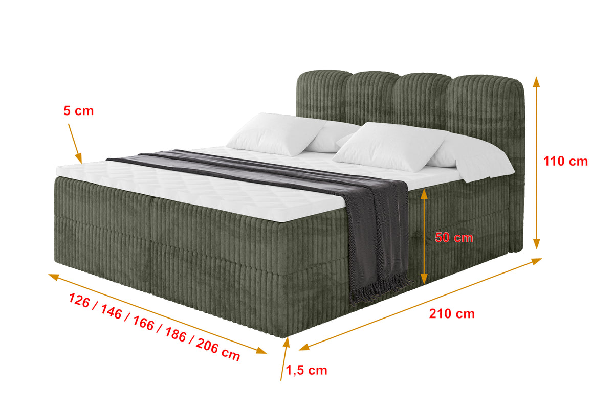 Łóżko boxspring NINA sztruks