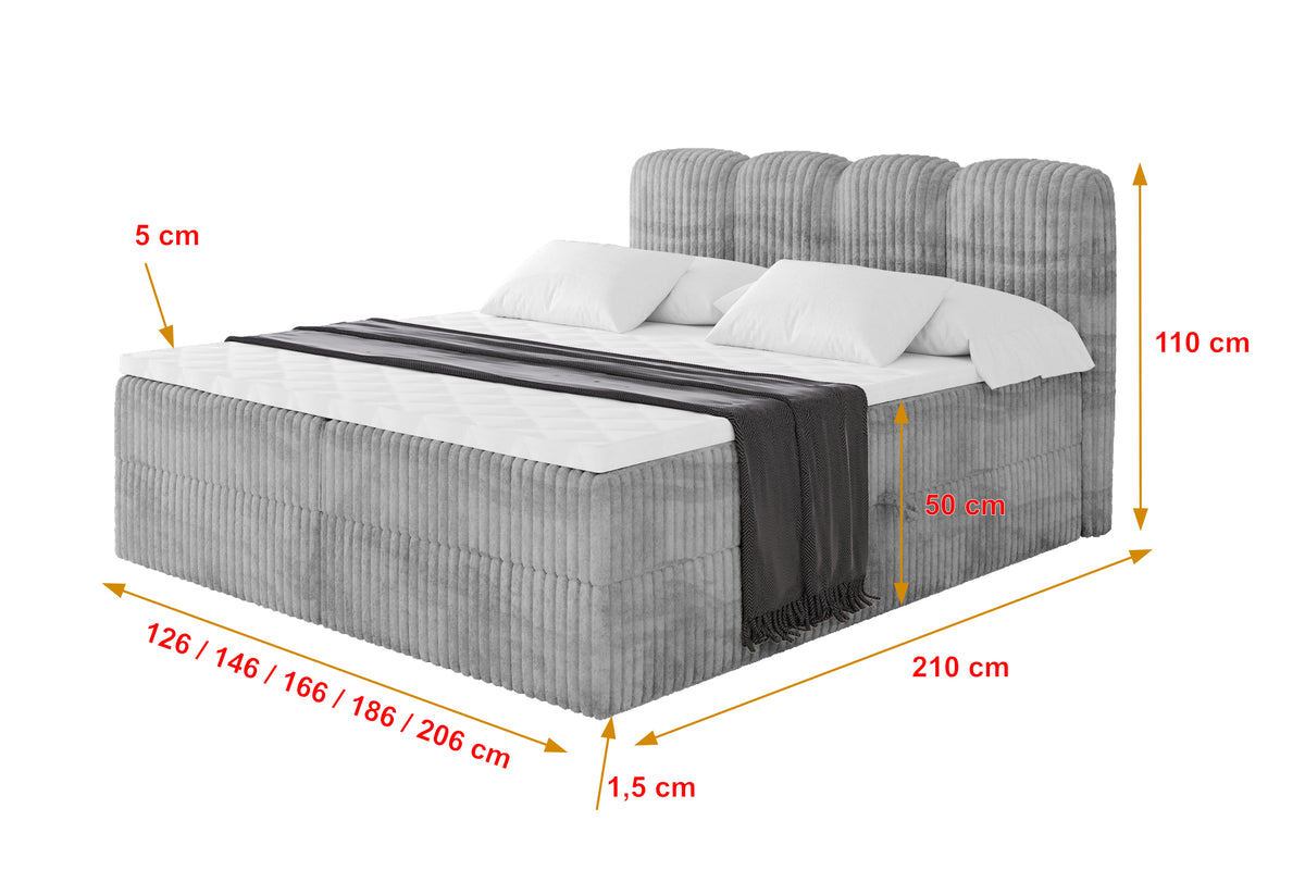 Łóżko boxspring NINA sztruks