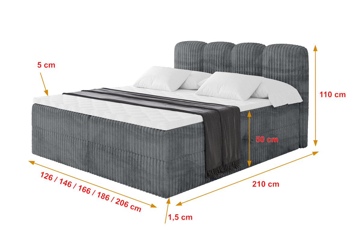 Łóżko boxspring NINA sztruks