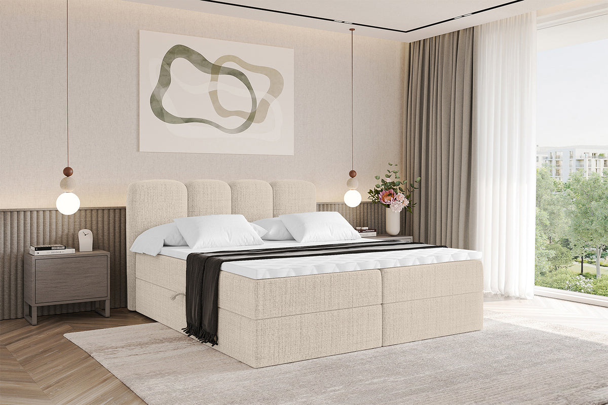 Łóżko boxspring NINA plecionka