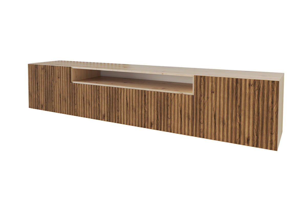 Szafka RTV NOA 2 otwarta, Dąb Artisan/Katania / 200 cm / Wiszący