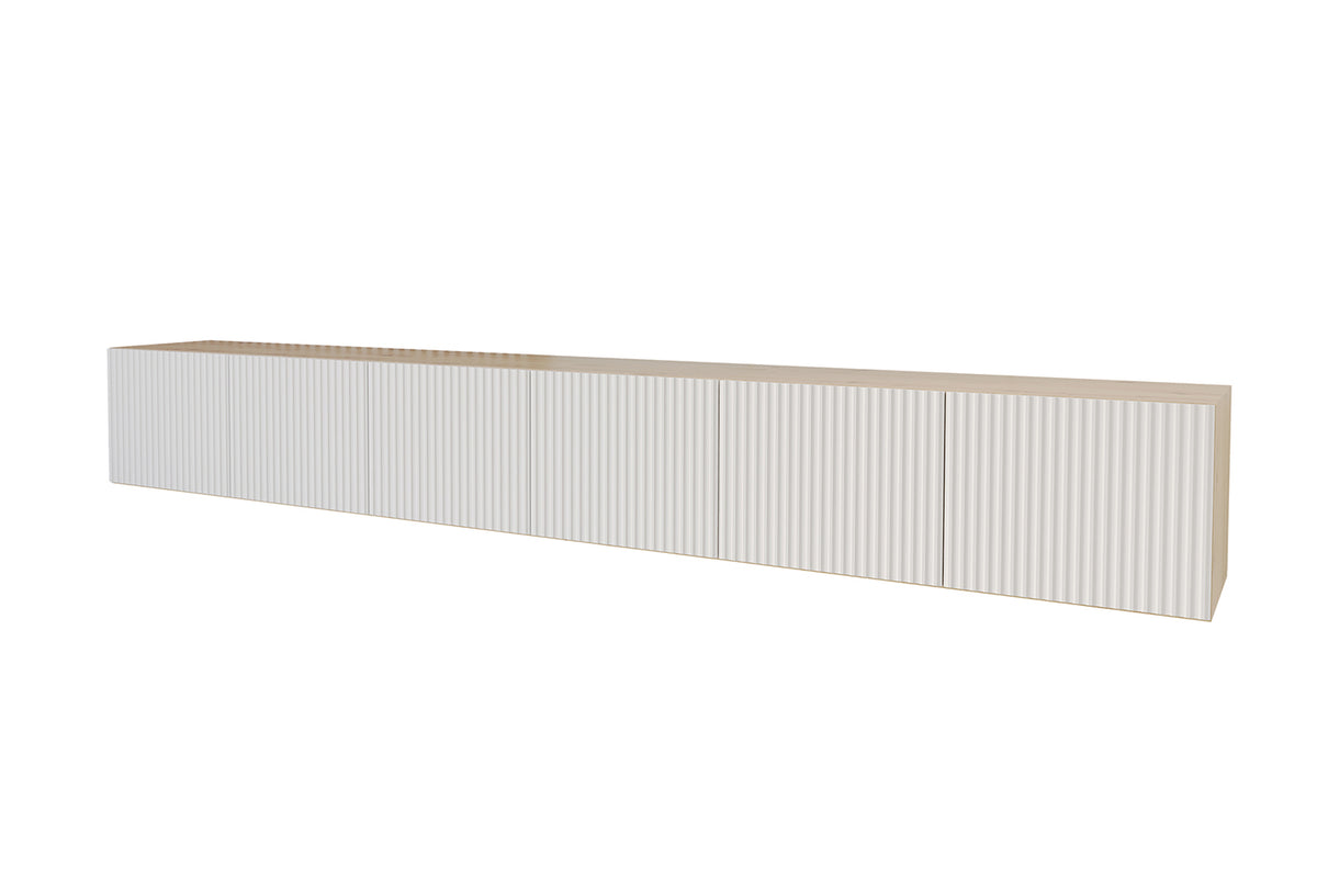 Szafka RTV NOA 2, Dąb Artisan/Biały / 300 cm / Wiszący