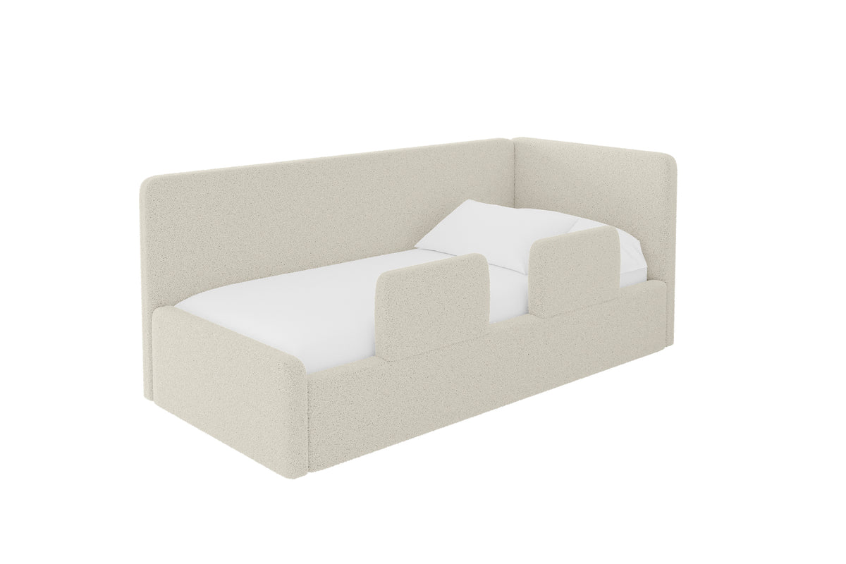 Łóżko młodzieżowe NORY Bouclé lewostronne, Beżowy - Quelle 02 / 80x200 cm / Z materacem