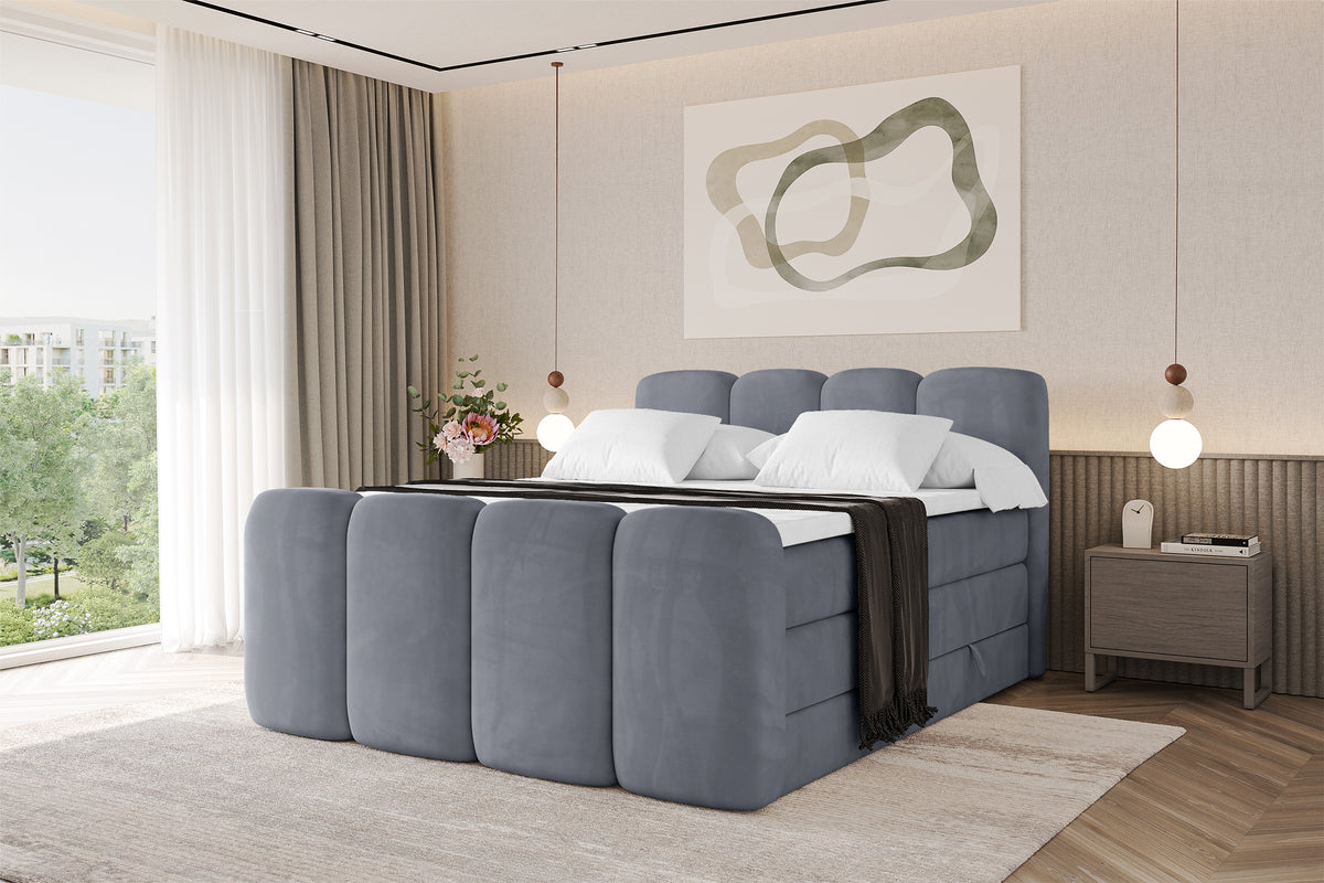 Łóżko kontynentalne NINA-Z KING welur