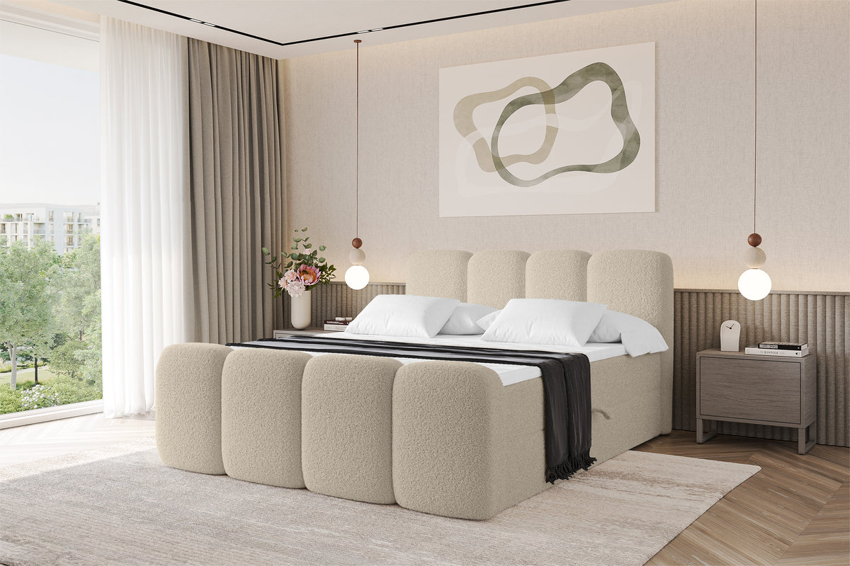 Łóżko boxspring NINA-Z Bouclé