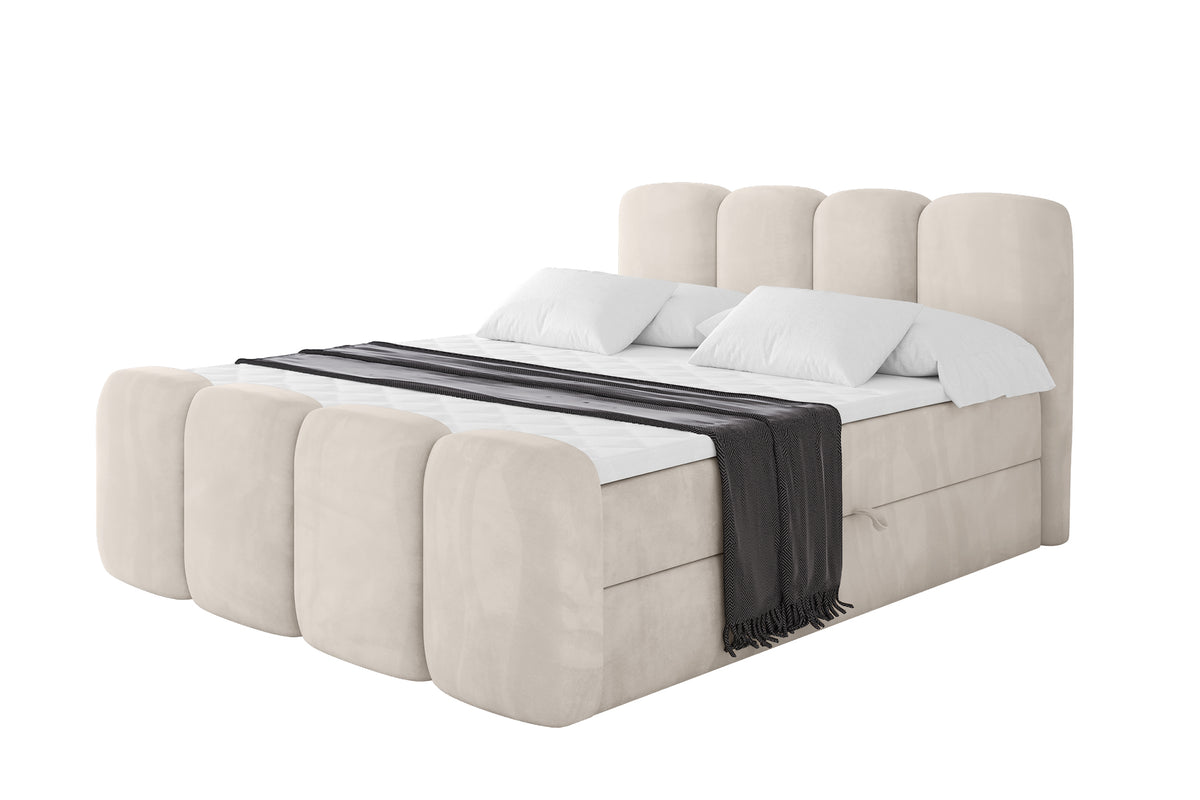 Łóżko boxspring NINA-Z welur, Beżowy - Casablanca 2301 / 120x200 cm / H4