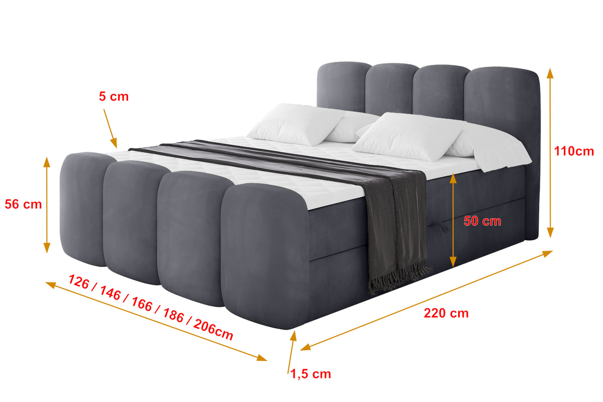 Łóżko boxspring NINA-Z welur
