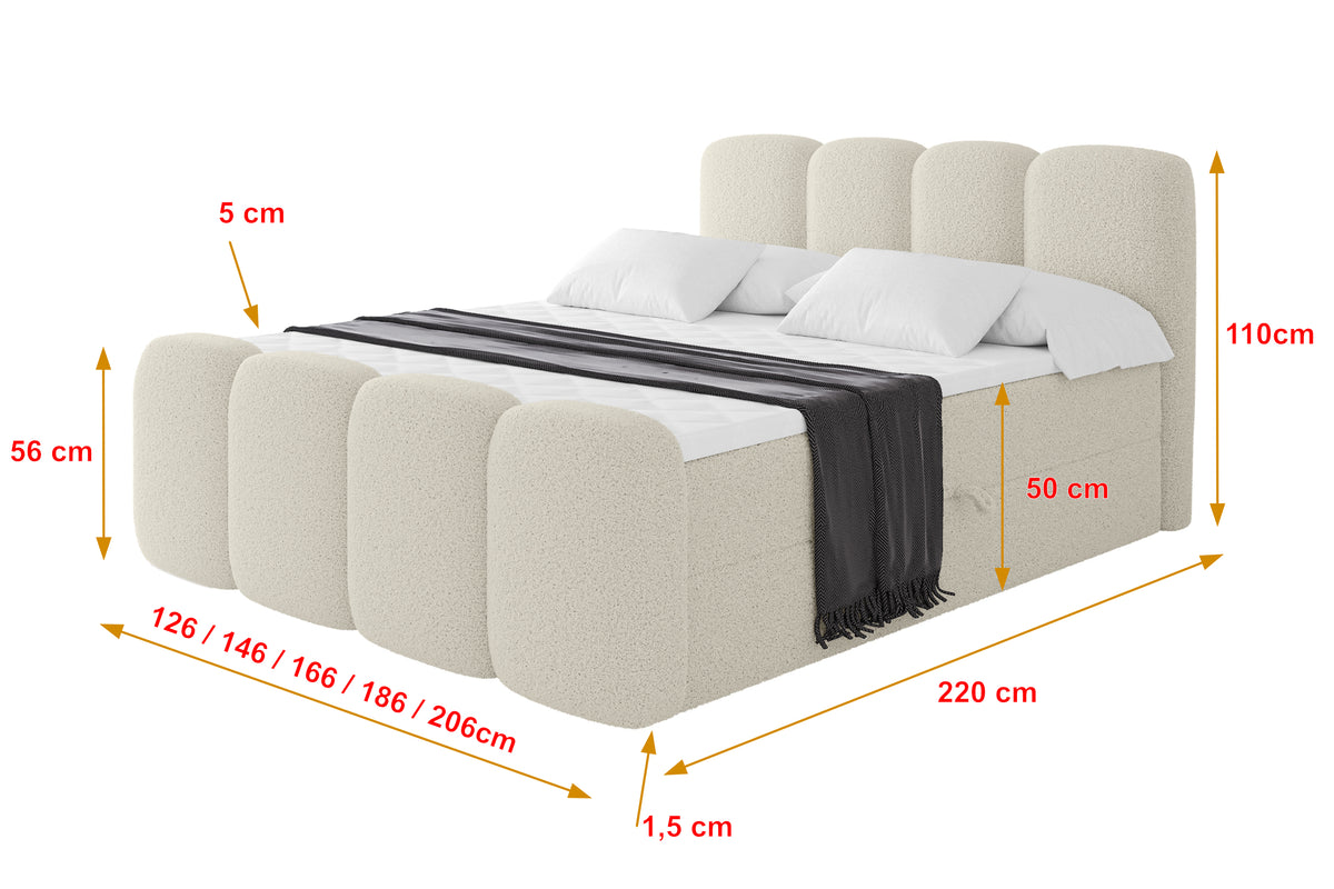 Łóżko boxspring NINA-Z Bouclé