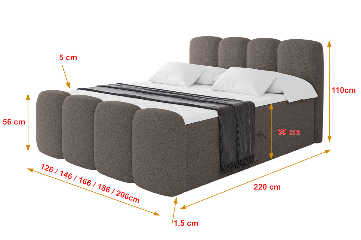 Łóżko boxspring NINA-Z Bouclé
