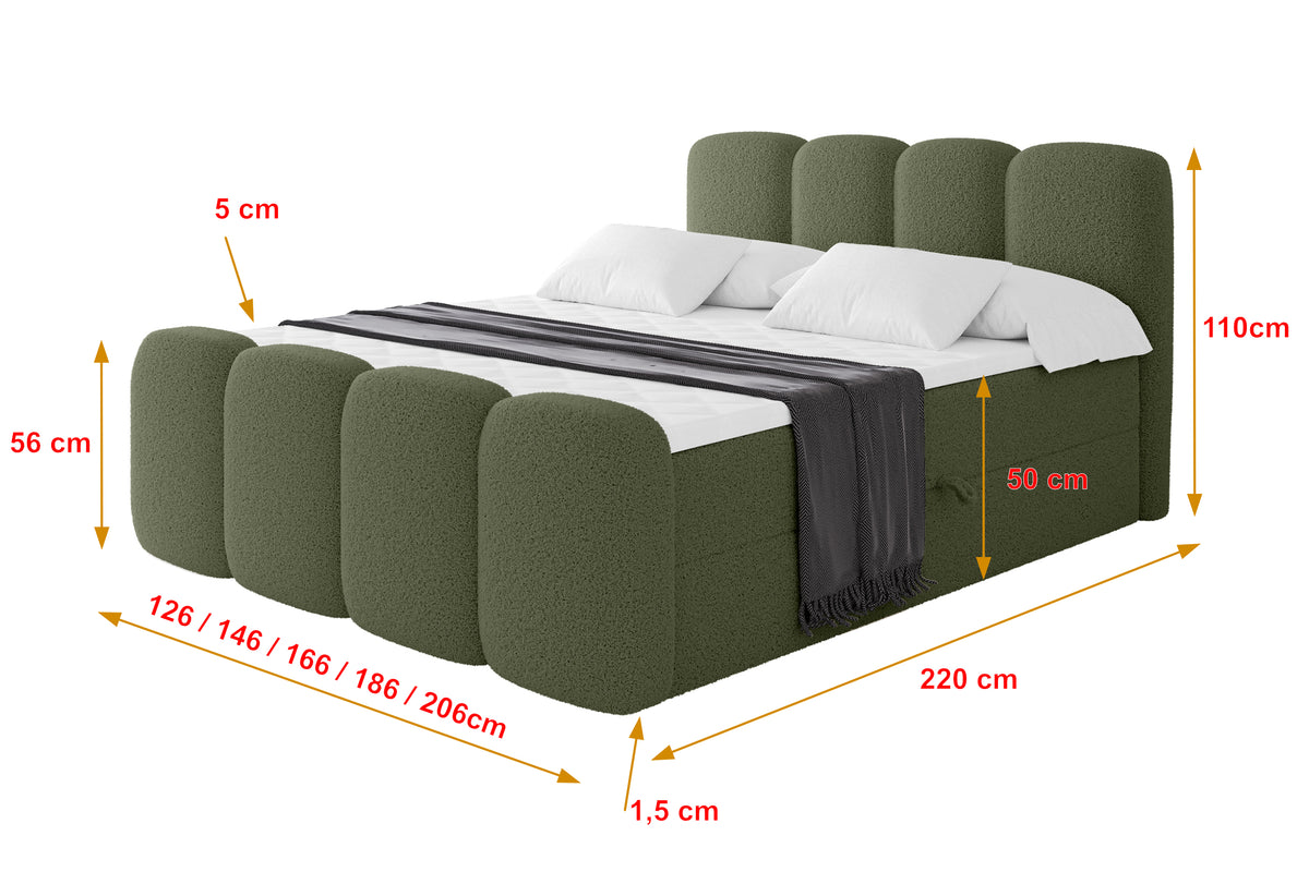 Łóżko boxspring NINA-Z Bouclé