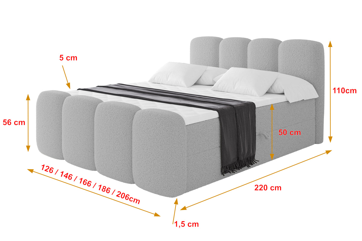 Łóżko boxspring NINA-Z Bouclé
