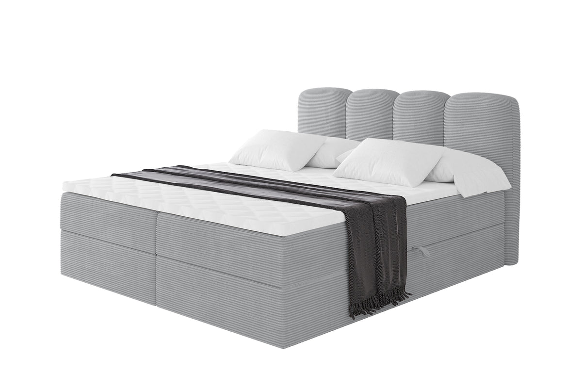 Łóżko boxspring NINA sztruks, Szary - Poso 110 / 120x200 cm / H3