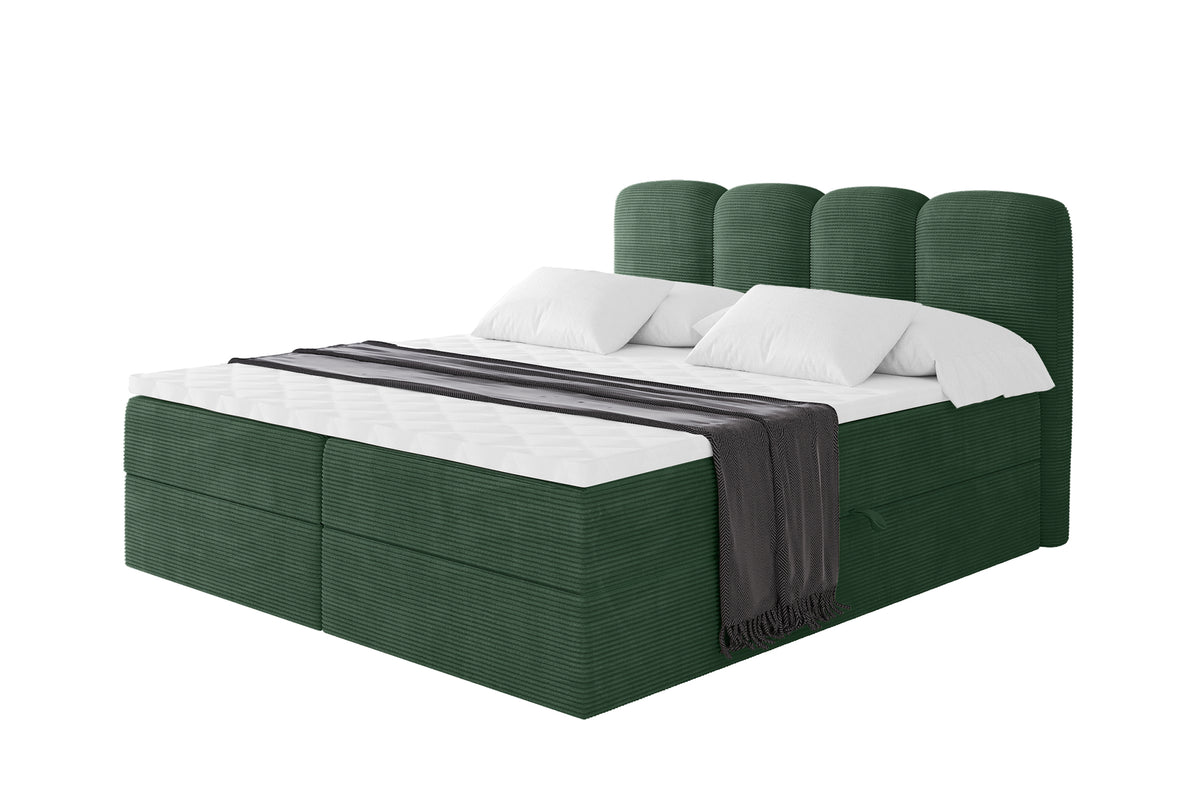 Łóżko boxspring NINA sztruks, Zielony - Poso 14 / 120x200 cm / H4